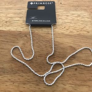 Primrose Sterling Silver 20” Rope Chain Necklace